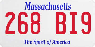 MA license plate 268BI9