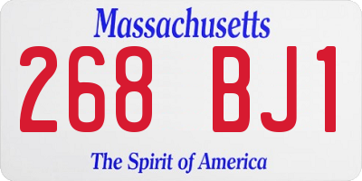 MA license plate 268BJ1