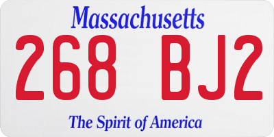 MA license plate 268BJ2