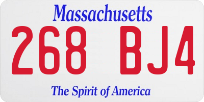 MA license plate 268BJ4
