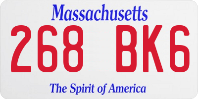 MA license plate 268BK6
