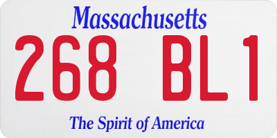 MA license plate 268BL1