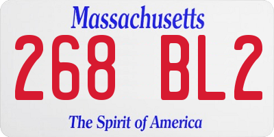 MA license plate 268BL2