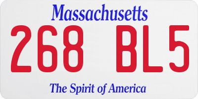 MA license plate 268BL5