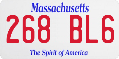 MA license plate 268BL6