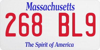 MA license plate 268BL9