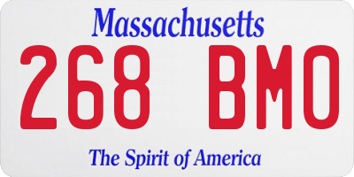 MA license plate 268BM0