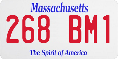 MA license plate 268BM1
