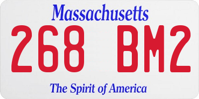MA license plate 268BM2