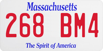 MA license plate 268BM4
