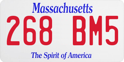 MA license plate 268BM5