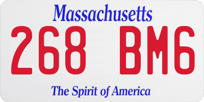 MA license plate 268BM6