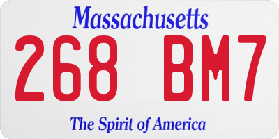 MA license plate 268BM7