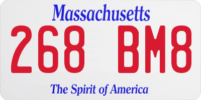 MA license plate 268BM8