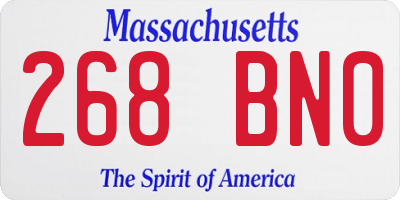 MA license plate 268BN0
