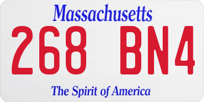 MA license plate 268BN4