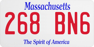MA license plate 268BN6