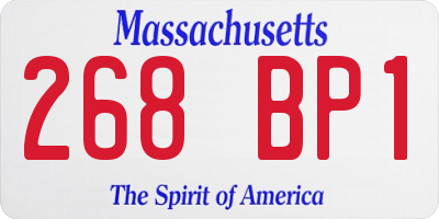 MA license plate 268BP1
