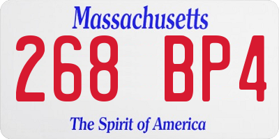 MA license plate 268BP4