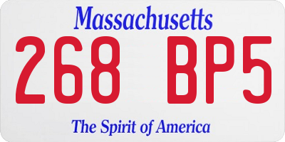 MA license plate 268BP5
