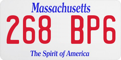MA license plate 268BP6