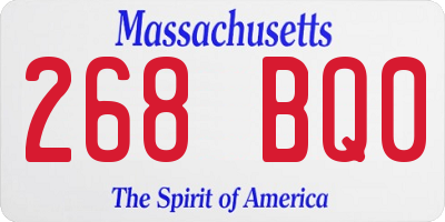 MA license plate 268BQ0