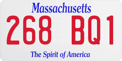 MA license plate 268BQ1