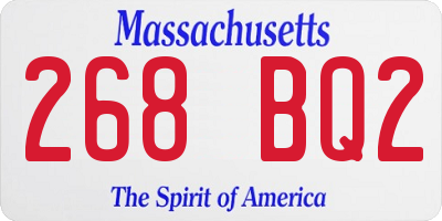 MA license plate 268BQ2