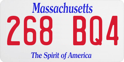 MA license plate 268BQ4