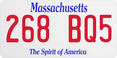 MA license plate 268BQ5