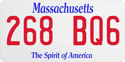 MA license plate 268BQ6
