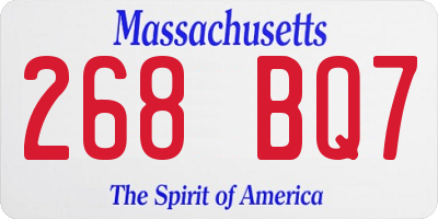 MA license plate 268BQ7