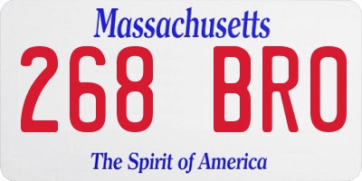 MA license plate 268BR0