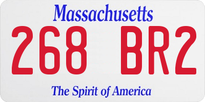 MA license plate 268BR2