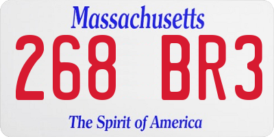 MA license plate 268BR3