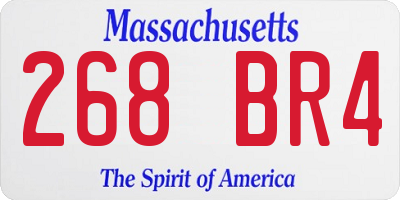 MA license plate 268BR4