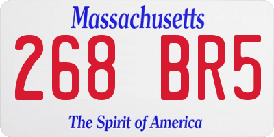 MA license plate 268BR5
