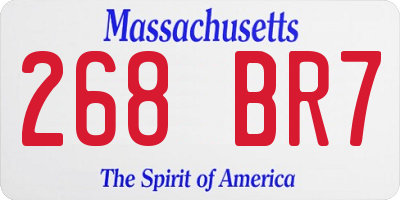 MA license plate 268BR7