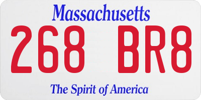 MA license plate 268BR8
