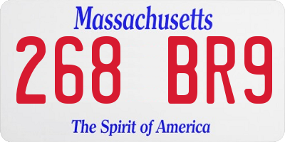 MA license plate 268BR9