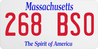MA license plate 268BS0