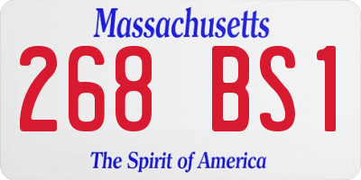 MA license plate 268BS1