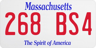 MA license plate 268BS4
