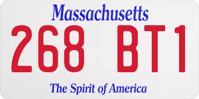 MA license plate 268BT1