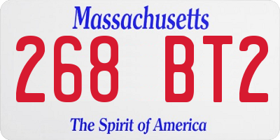 MA license plate 268BT2