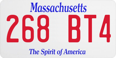 MA license plate 268BT4