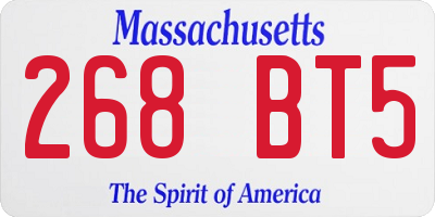 MA license plate 268BT5