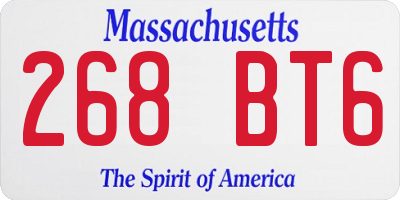MA license plate 268BT6