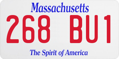 MA license plate 268BU1