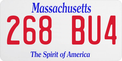 MA license plate 268BU4